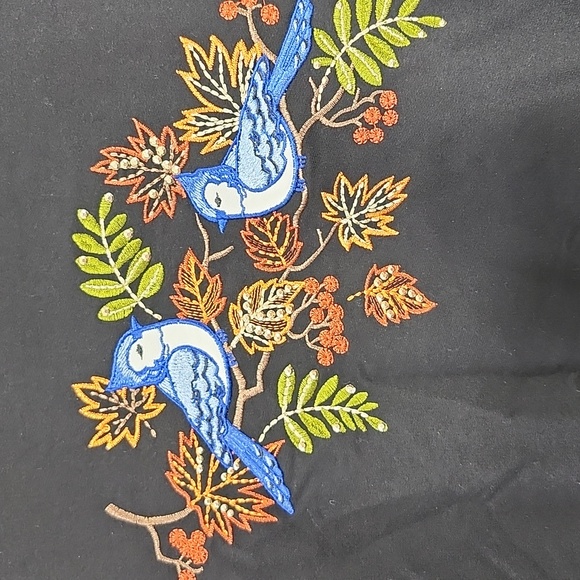 Alfred Dunner Ladies Size Medium Crew Neck Sweater Embroidery Blue Jay Birds - Picture 14 of 14